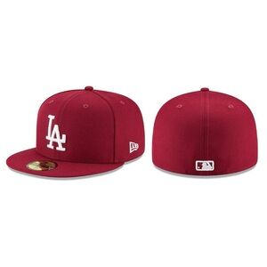 NEW ERA - MLB Baseball Hat - Los Angeles Dodgers 59FIFTY Fitted Cap - Burgundy